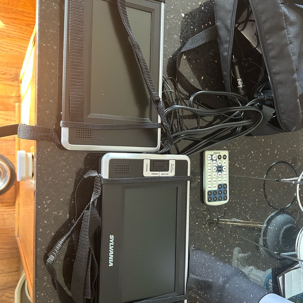 Sylvania Black Dual Portable DVD Player with Dual Screens